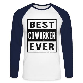 Best Employee - Unisex Long Sleeve Baseball T-Shirt - white/navy - Front - Nik (191cm)