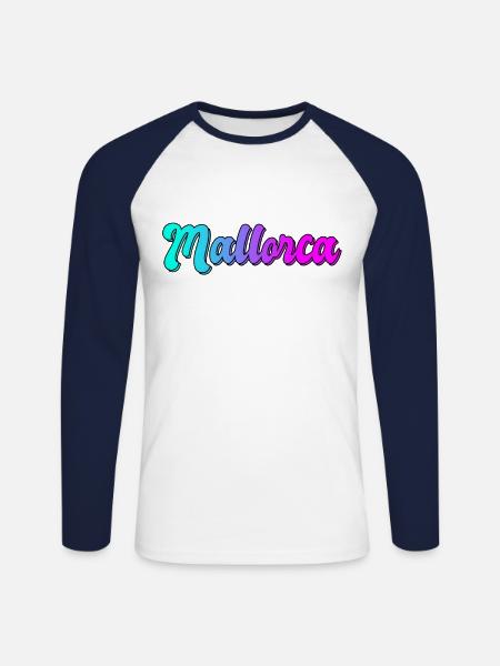 Majorca - Unisex Long Sleeve Baseball T-Shirt - white/navy