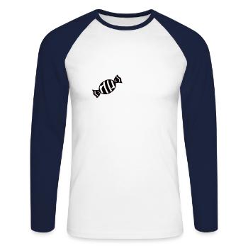 Candy Süßigkeiten Funny Geschenk - Unisex Baseballshirt langarm - Weiß/Navy - Vorne - Nik (191cm)