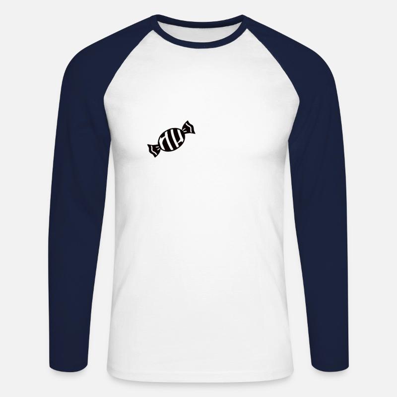 Candy Sweets Funny Gift - Unisex Long Sleeve Baseball T-Shirt - white/navy