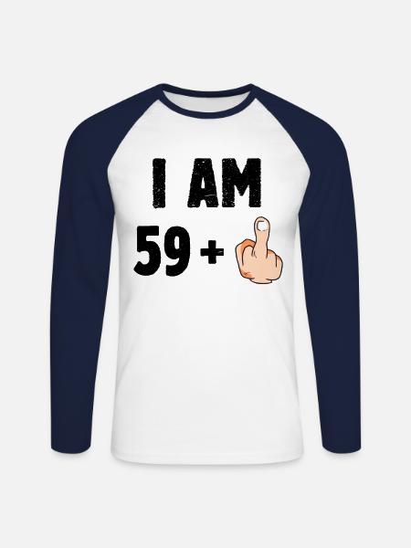 I am 59 plus one - Unisex Long Sleeve Baseball T-Shirt - white/navy