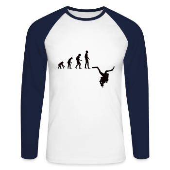 Tauchen Evolution | Menschen Entwicklung Idee - Unisex Baseballshirt langarm - Weiß/Navy - Vorne - Nik (191cm)
