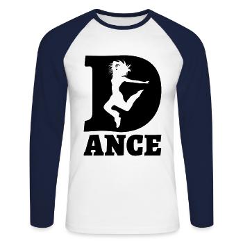 dance - T-shirt baseball manches longues Homme - blanc/marine - Devant - Nik (191cm)