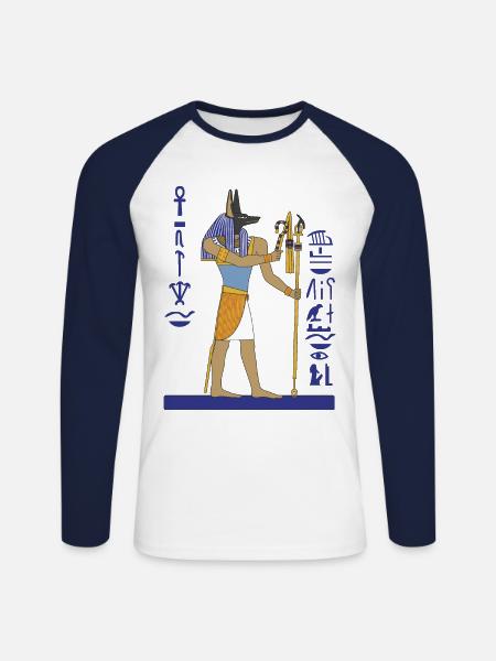 Anubis - T-shirt baseball manches longues Homme - blanc/marine
