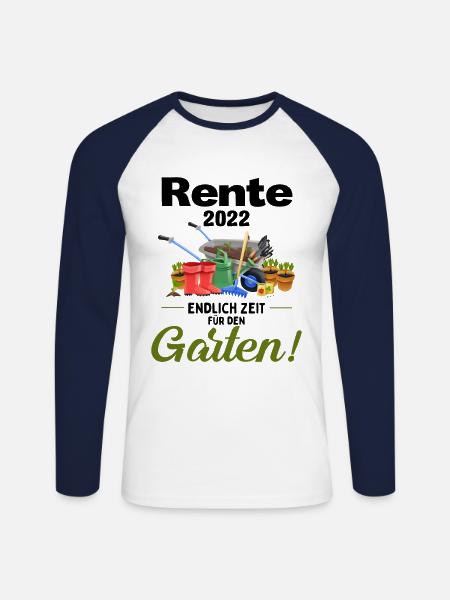Rente 2022 Endlich Zeit für den Garten Rentner 202 - Unisex Baseballshirt langarm - Weiß/Navy