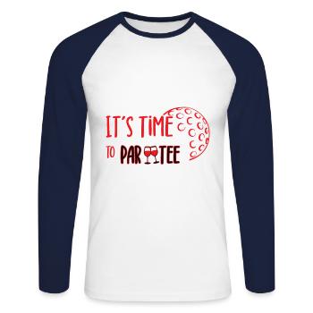 Golfing And Drinking Saying Golf and Wine Lovers - Unisex Long Sleeve Baseball T-Shirt - white/navy - Front - Nik (191cm)