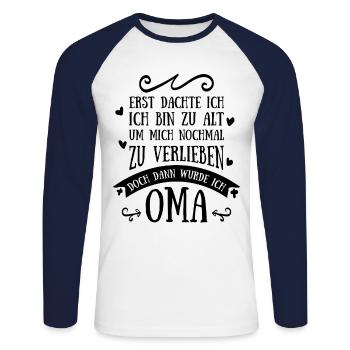 Ich Ich Bin Zu Alt Um Mich Nochmal Zu Verlieben Gr - Unisex Baseballshirt langarm - Weiß/Navy - Vorne - Nik (191cm)