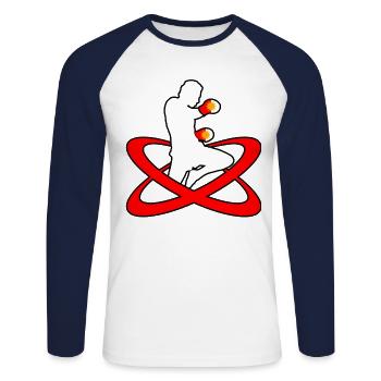 Ezidi Boxen Ezidxan Flagge Boxhabdschuhe - Unisex Baseballshirt langarm - Weiß/Navy - Vorne - Nik (191cm)
