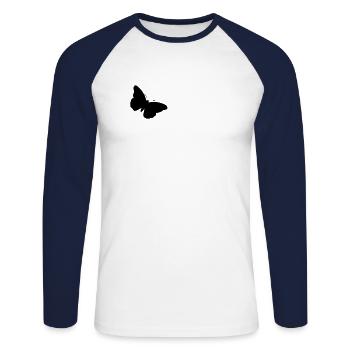 Butterfly Insect Butterflies - Unisex Long Sleeve Baseball T-Shirt - white/navy - Front - Nik (191cm)