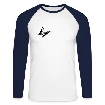 Butterfly Insect Butterflies - Unisex Long Sleeve Baseball T-Shirt - white/navy - Front - Nik (191cm)