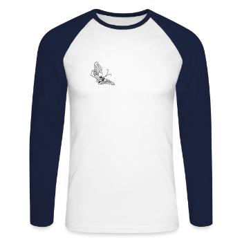 Butterfly Insect Butterflies - Unisex Long Sleeve Baseball T-Shirt - white/navy - Front - Nik (191cm)