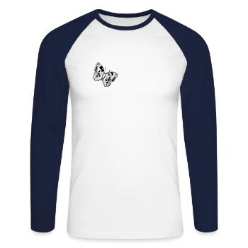 Butterfly Insect Butterflies - Unisex Long Sleeve Baseball T-Shirt - white/navy - Front - Nik (191cm)