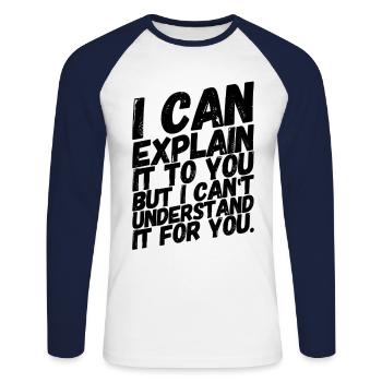 Admin Administrator Computer Science Computer - Unisex Long Sleeve Baseball T-Shirt - white/navy - Front - Nik (191cm)