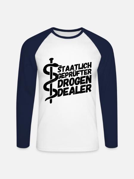 Apotheker Apotheke Pharmazeut - Unisex Baseballshirt langarm - Weiß/Navy
