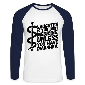 Apotheker Apotheke Pharmazeut - Unisex Baseballshirt langarm - Weiß/Navy - Vorne - Nik (191cm)