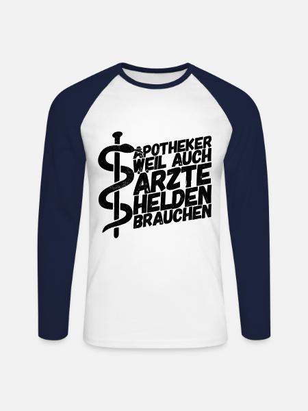 Apotheker Apotheke Pharmazeut - Unisex Baseballshirt langarm - Weiß/Navy