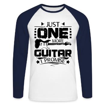 One more e-guitare - T-shirt baseball manches longues Homme - blanc/marine - Devant - Nik (191cm)