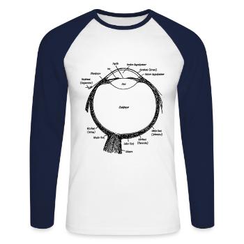 Augenoptiker Optiker Augenarzt - Unisex Baseballshirt langarm - Weiß/Navy - Vorne - Nik (191cm)