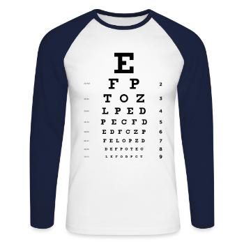 Augenoptiker Optiker Augenarzt - Unisex Baseballshirt langarm - Weiß/Navy - Vorne - Nik (191cm)