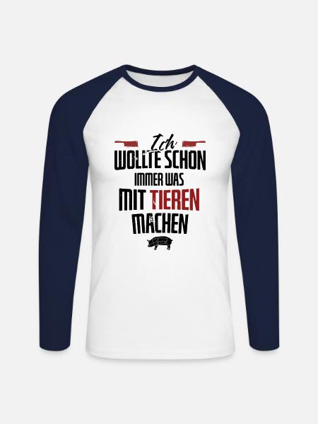 Metzger - Unisex Baseballshirt langarm - Weiß/Navy