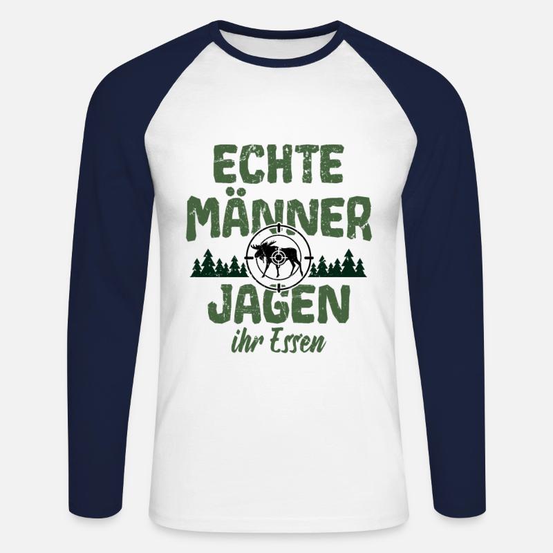 Jäger Jäger Jagd - Unisex Baseballshirt langarm - Weiß/Navy