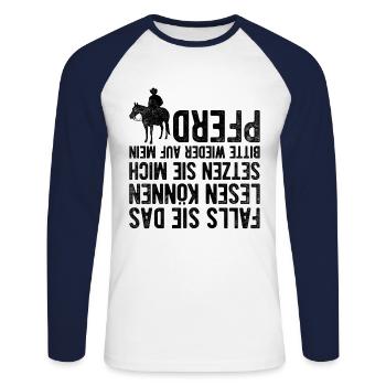 Falls Sie Das Lesen Können Setzen Mich Bitte Wiede - Unisex Baseballshirt langarm - Weiß/Navy - Vorne - Nik (191cm)