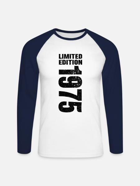 1975 Limited Edition - Unisex Baseballshirt langarm - Weiß/Navy