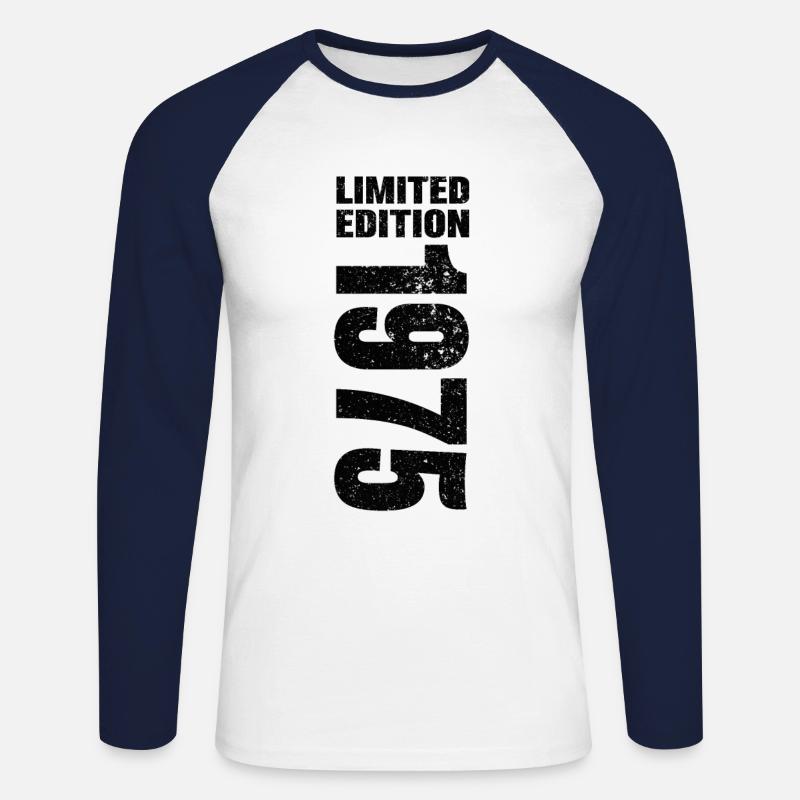 1975 Limited Edition - Unisex Baseballshirt langarm - Weiß/Navy