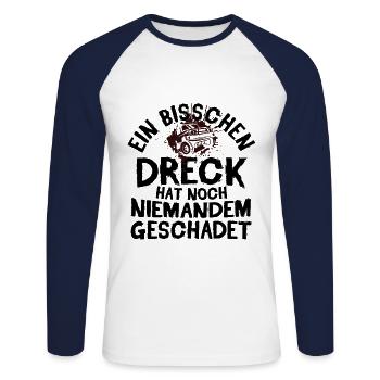 Geländewagen - Unisex Baseballshirt langarm - Weiß/Navy - Vorne - Nik (191cm)