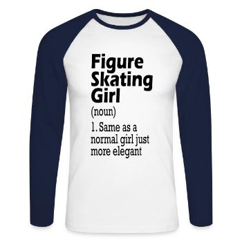 Eiskunstläuferin - Unisex Baseballshirt langarm - Weiß/Navy - Vorne - Nik (191cm)
