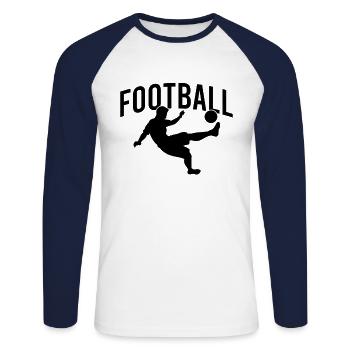 Football de football - T-shirt baseball manches longues Homme - blanc/marine - Devant - Nik (191cm)