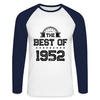 1952 best of - Unisex Long Sleeve Baseball T-Shirt - white/navy - Front - Nik (191cm)
