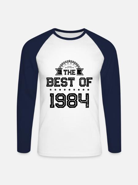 1984 best of - Unisex Long Sleeve Baseball T-Shirt - white/navy