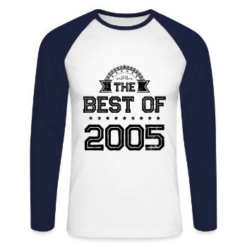 2005 best of - Unisex Long Sleeve Baseball T-Shirt - white/navy - Front - Nik (191cm)