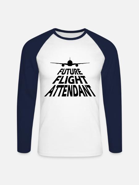 Future stewardess - Unisex Long Sleeve Baseball T-Shirt - white/navy