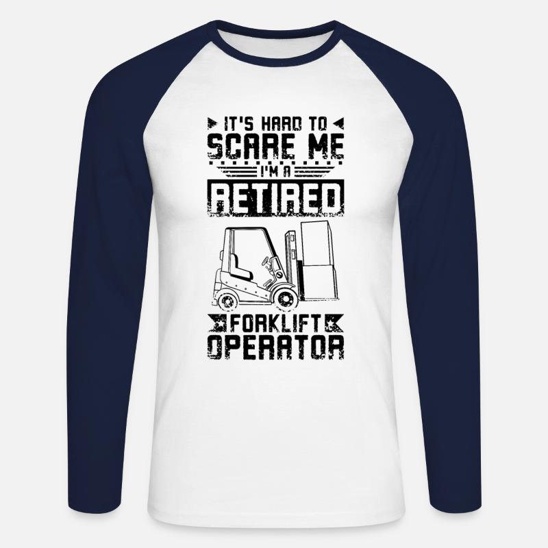 Retired Forklift Driver - Unisex Baseballshirt langarm - Weiß/Navy