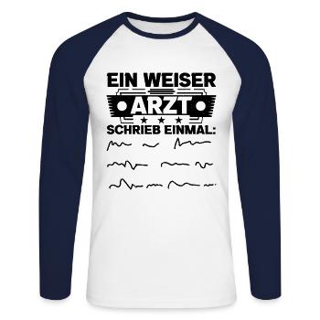 Ein Weiser Arzt Schrieb Einmal Chirurg Facharzt Kr - Unisex Baseballshirt langarm - Weiß/Navy - Vorne - Nik (191cm)