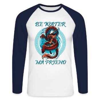 Wing Chun Wing Hard Kung Fu Martial Arts Combat Sp - Unisex Baseballshirt langarm - Weiß/Navy - Vorne - Nik (191cm)