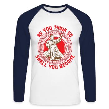 Wing Chun Wing Hard Kung Fu Martial Arts Combat Sp - Unisex Baseballshirt langarm - Weiß/Navy - Vorne - Nik (191cm)