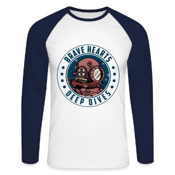 Divers Freediving Dive Scuba Diving Scuba Diving - Unisex Long Sleeve Baseball T-Shirt - white/navy - Front - Nik (191cm)