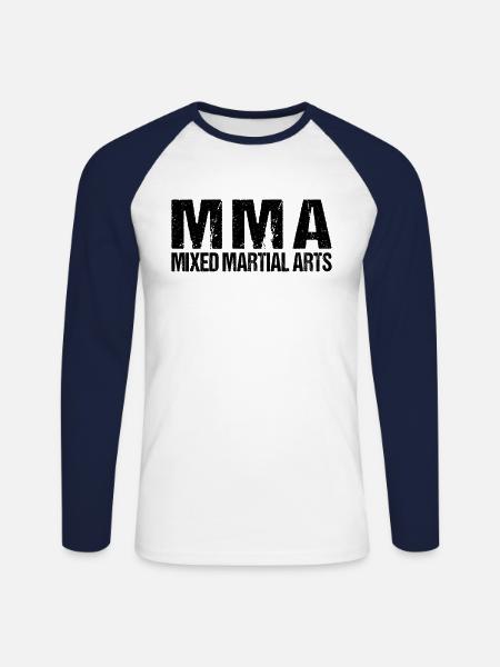 MMA - Unisex Long Sleeve Baseball T-Shirt - white/navy