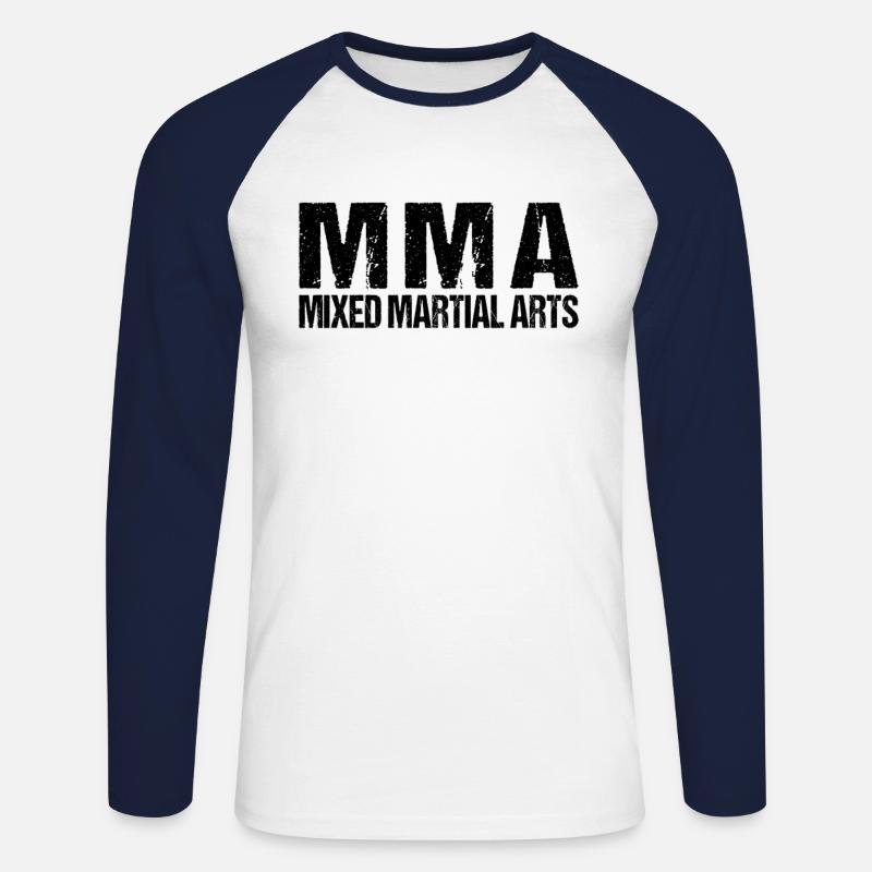 MMA - Unisex Baseballshirt langarm - Weiß/Navy