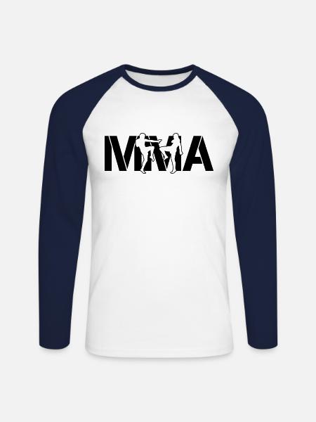 MMA - Unisex Long Sleeve Baseball T-Shirt - white/navy