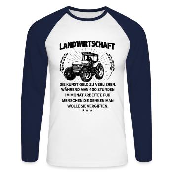Landwirt Definition Bauer Traktor Fahrer Agrar Tre - Unisex Baseballshirt langarm - Weiß/Navy - Vorne - Nik (191cm)