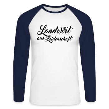Landwirt aus Leidenschaft - Unisex Baseballshirt langarm - Weiß/Navy - Vorne - Nik (191cm)