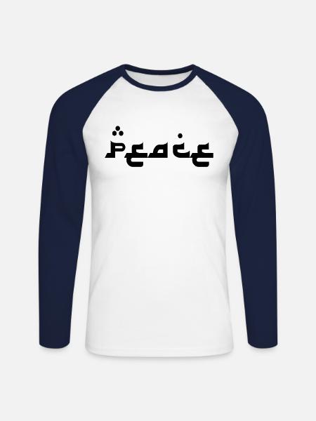 Peace - Unisex Long Sleeve Baseball T-Shirt - white/navy
