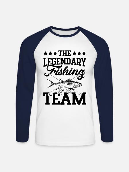 Legendary Fishing Team - Unisex Baseballshirt langarm - Weiß/Navy