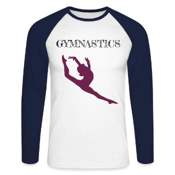 Gymnastics Geräteturnen Kunstturnen - Unisex Baseballshirt langarm - Weiß/Navy - Vorne - Nik (191cm)
