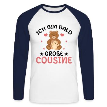 Ich Bin Bald Große Cousine Verwandtschaft Familie - Unisex Baseballshirt langarm - Weiß/Navy - Vorne - Nik (191cm)