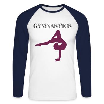 Gymnastics Geräteturnen Kunstturnen - Unisex Baseballshirt langarm - Weiß/Navy - Vorne - Nik (191cm)